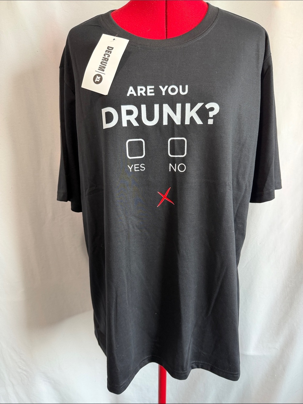 Black 'Are You Drunk?' Graphic Short-Sleeve Tee